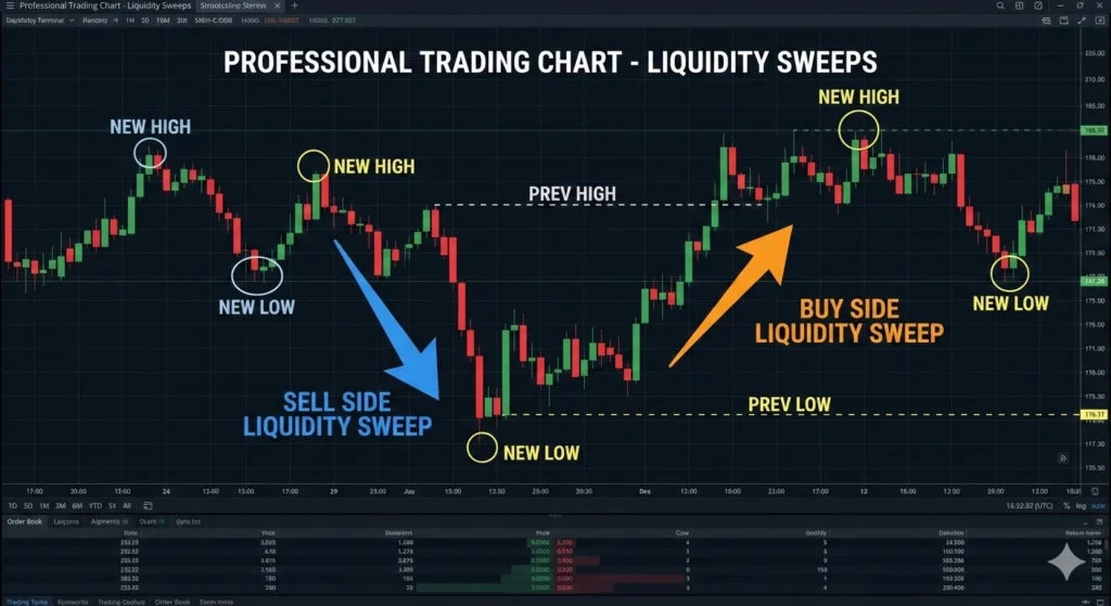 buy side and sell side liquidity sweep