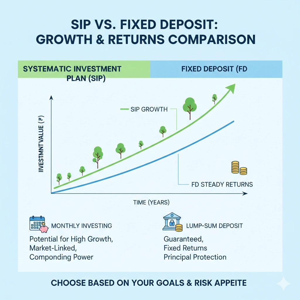 sip vs fixed deposit returns comparison