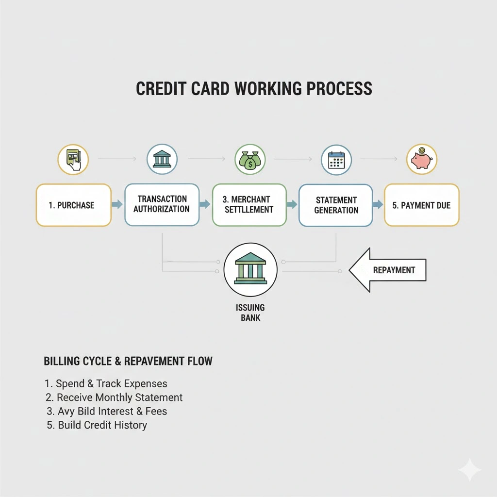 how credit card works step by step